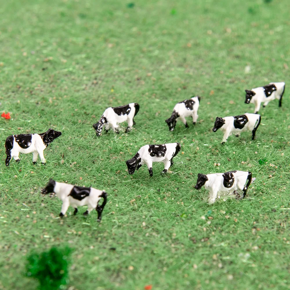 10 x Model Cows N scale 1/160 Miniature Animals Hand Painted for Farm Model Making Model Railway