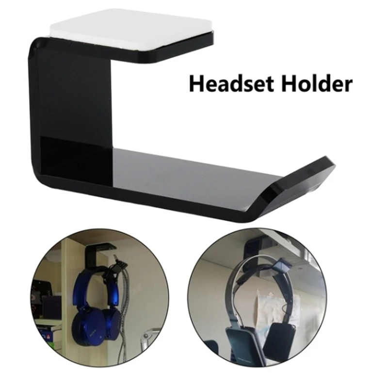 Strong Adhesive Headset Holder Stand Wall Mounted Headset Hanger Desk Computer PC Monitor Sticky Earphone Display Rack Hook