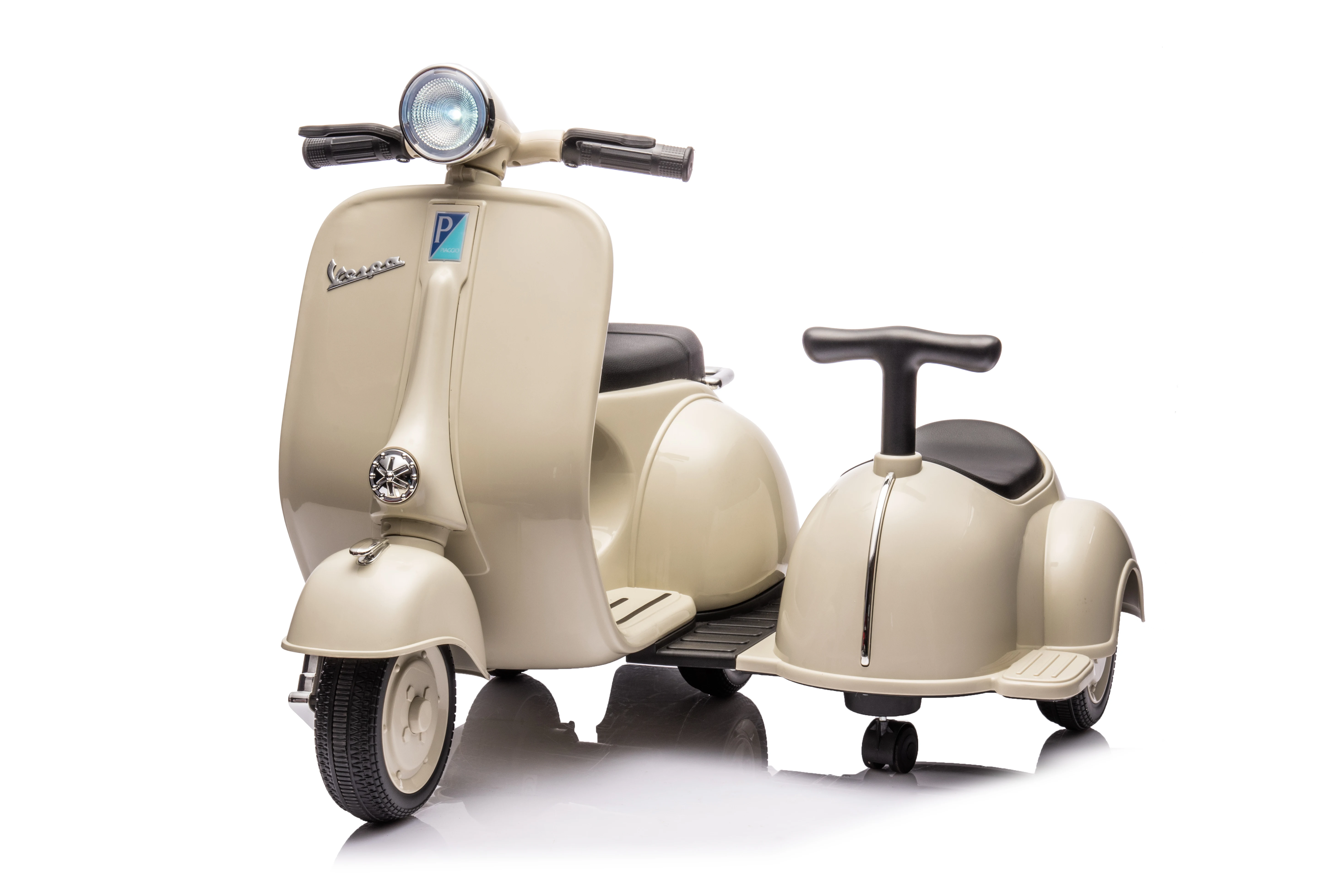 Moto Scooter Vespa con licenza 6V con auto laterale per bambini auto elettrica Ride-On per bambini in auto