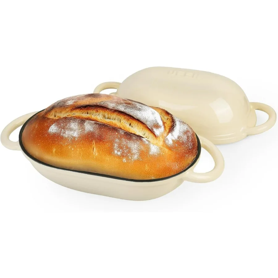 

Dutch Oven for Bread Baking – Premium Cast Iron Pot with Lid – Perfect for Sourdough, Artisan Loaves & No-Knead Bread – 2 QT / 1