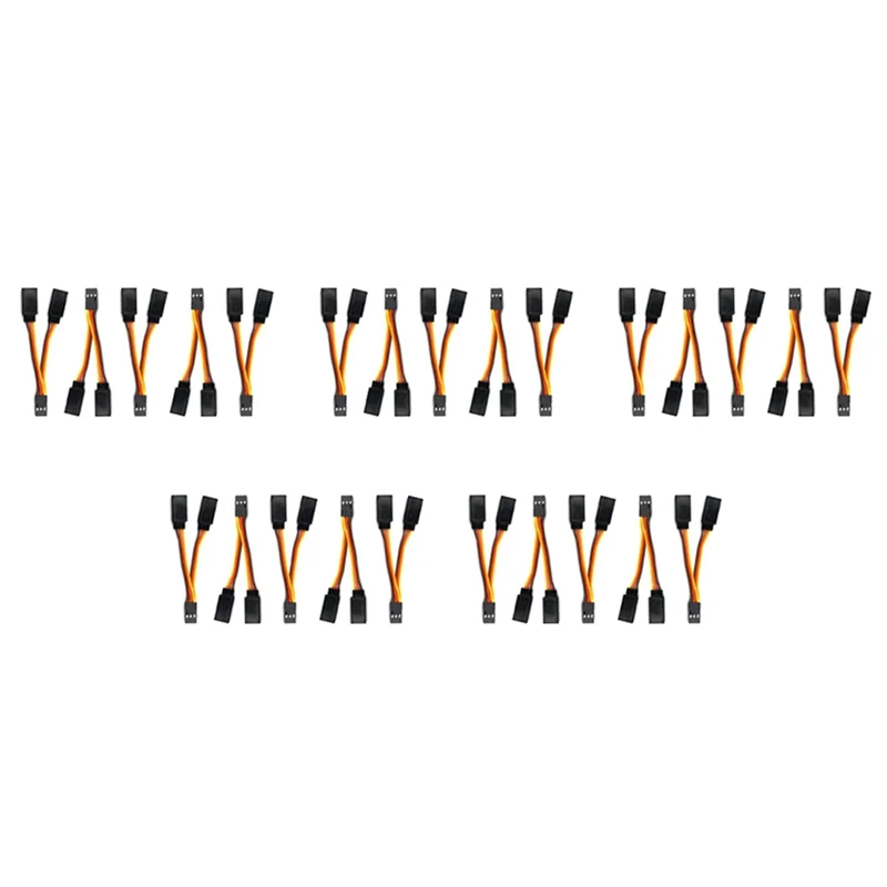 25 Pcs JR/Futaba Style Servo 1 To 2 Y Harness Leads Splitter Cable Male To Female Extension Lead Wire For RC Models 7Cm