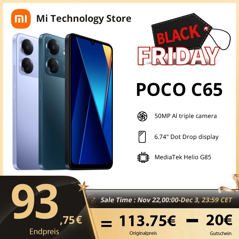 Global Version POCO C65 128GB/256GB MediaTek Helio G85 Octa Core 5000mAh 6.74