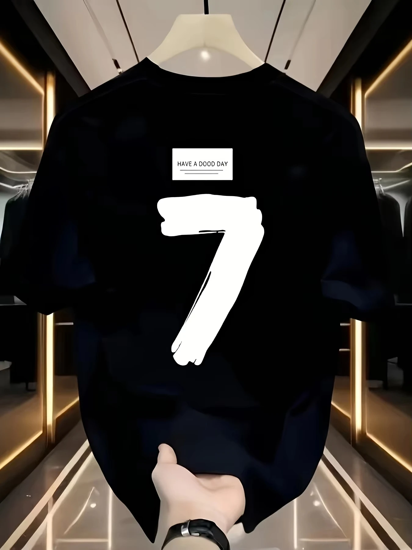 

2026 Весна-Лето, модная повседневная спортивная футболка из чистого хлопка, модная футболка с круглым вырезом и короткими рукавами с принтом, топ