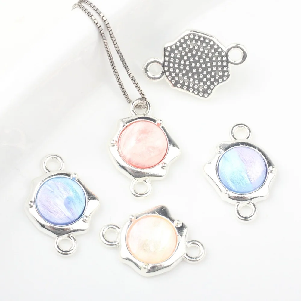 10pcs Alloy Charms Color Planet Shape Pendant Connector For Jewelry Making Handmade DIY Bracelet Earrings Necklace Ornament