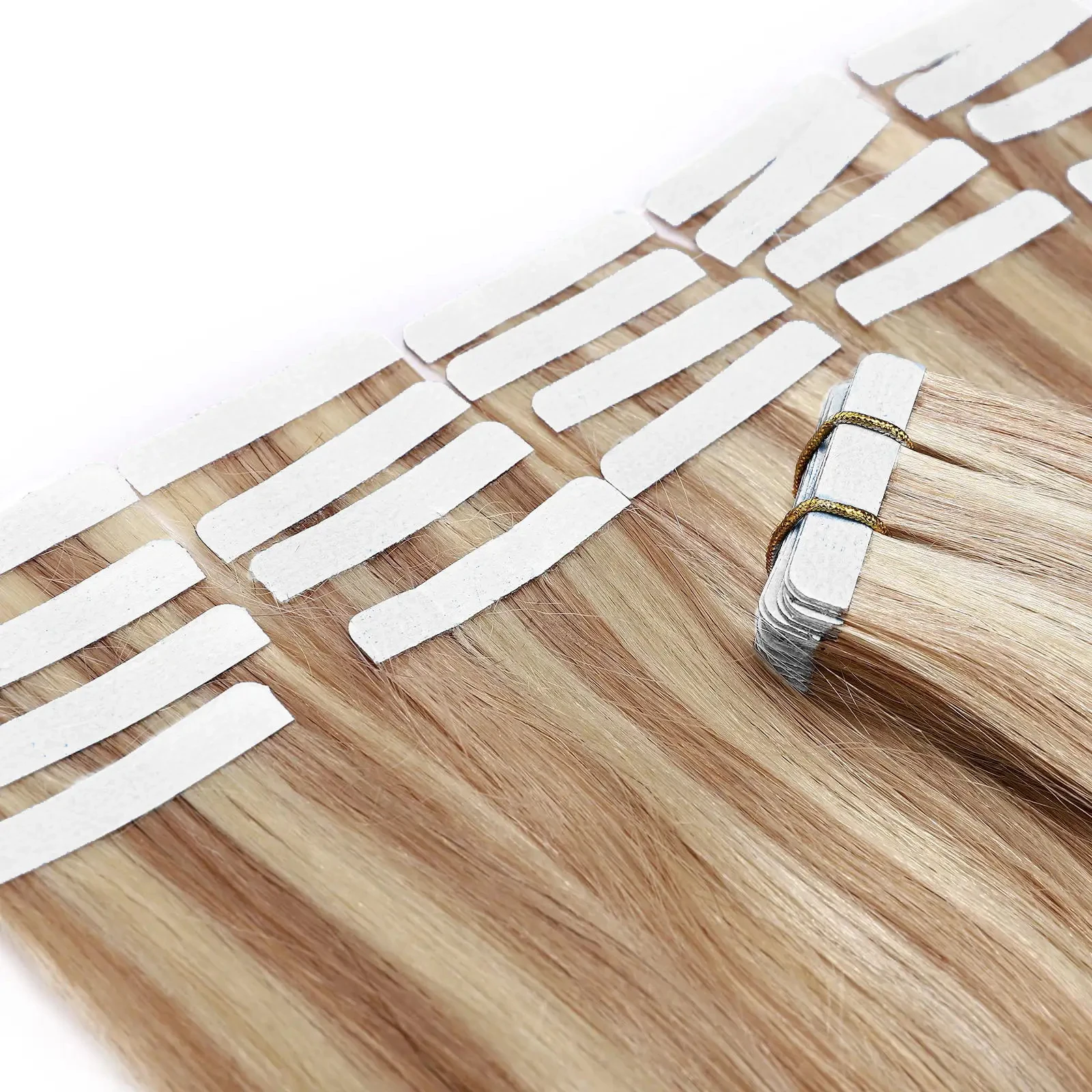 Tape In Remy Hair Extensions 50 Gram Rechte Tape Haar P8/613 Mix Blonde Kleur Hair Extensions Onzichtbare Huid Inslag Lijm