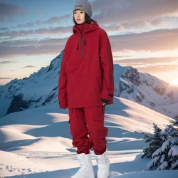 Chándal de nieve a prueba de viento al aire libre para hombre, conjuntos de ropa de esquí impermeables, Snowboard con capucha para pareja, nuevo traje deportivo de esquí cálido, invierno, 2025