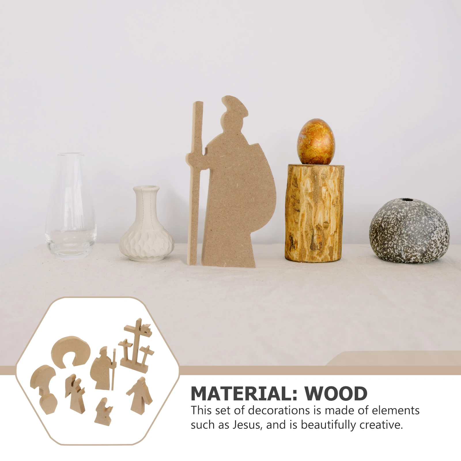

Exquisite Wooden Jesus naments High Quality Craftsmanship Easter Decor Simple Sanctity Unique Gifts
