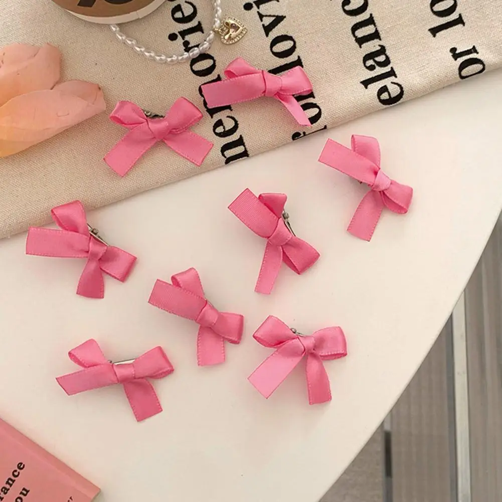 핑크 리본 활 작은 머리핀 이마 클립 머리 장식 브레이드, 귀여운 클립 헤어 및 스위트 클립 헤어, 다목적 인스 액세서리