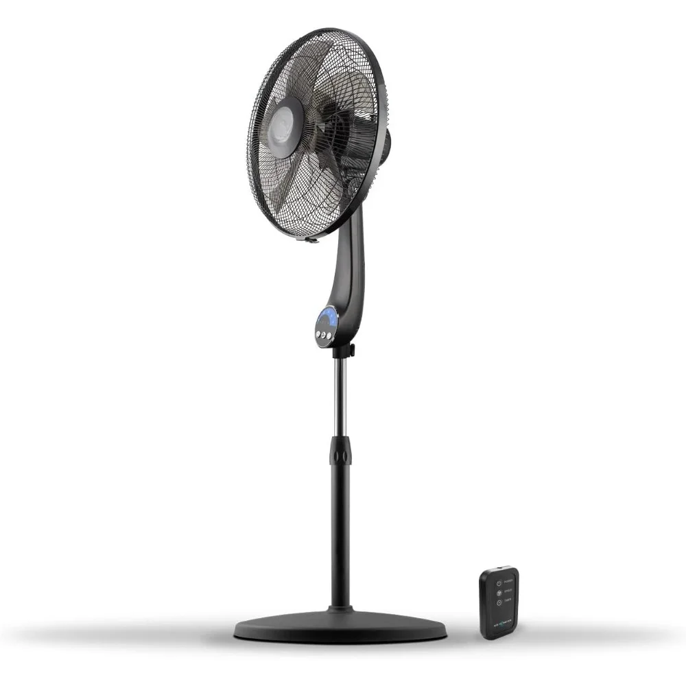 

Standing Pedestal Fan with Remote Control, 7.5 Hour Timer, 5 Speed Adjustable Height Ultra Powerful Quiet, Stand Fan