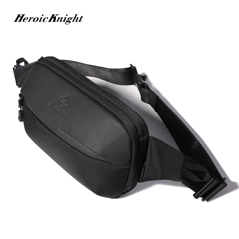 Men Chest Bag Casual Fanny Waist Packs Message Bag Waterproof Travel Belt Bag Pouch For Money Phone Mini Pad Shoulder Black Bag