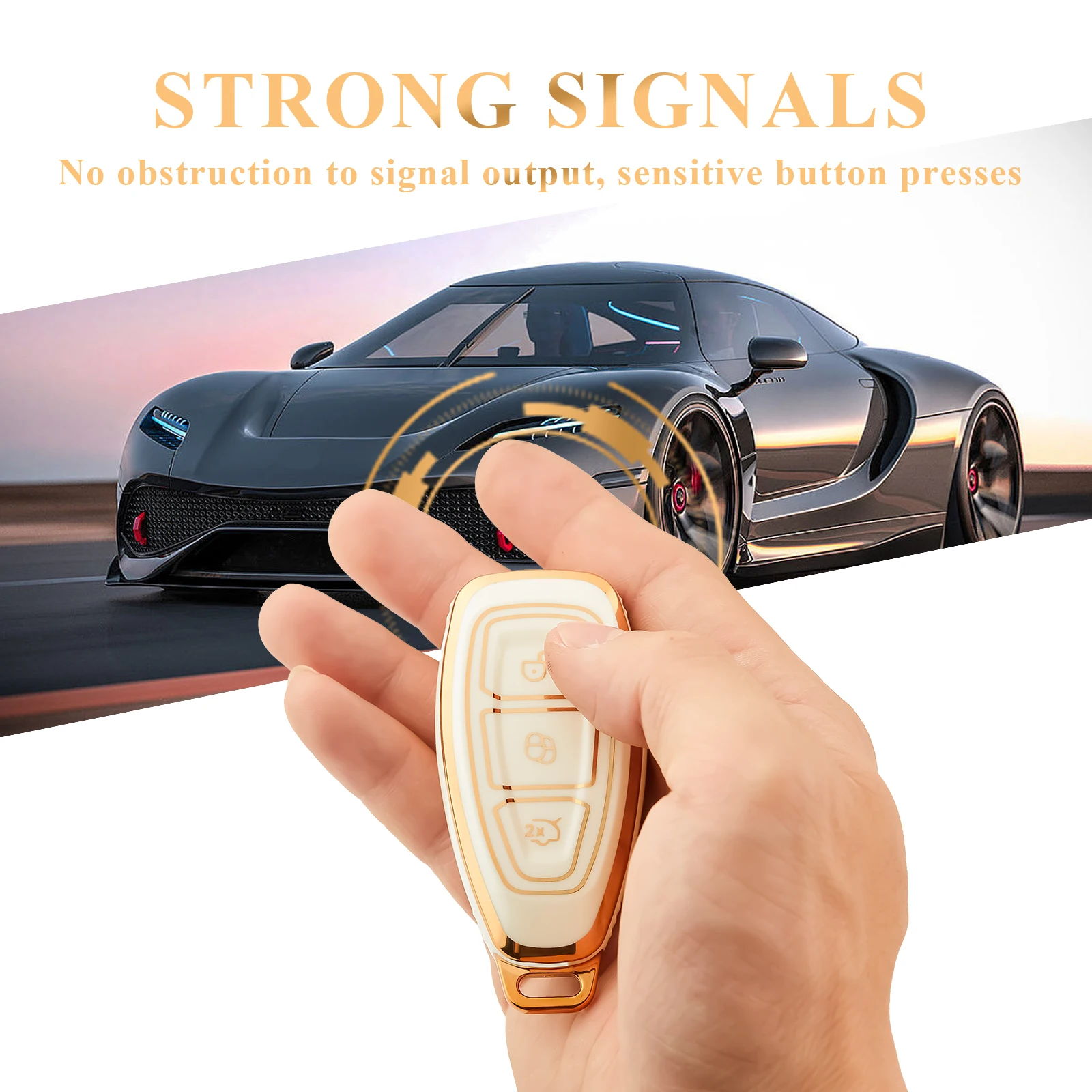 TPU Car Remote Key Case Cover For Ford Focus 3 4 ST Mondeo MK3 MK4 Fiesta Fusion Kuga 2015 2017 car Keychain Leather Accessories view 5