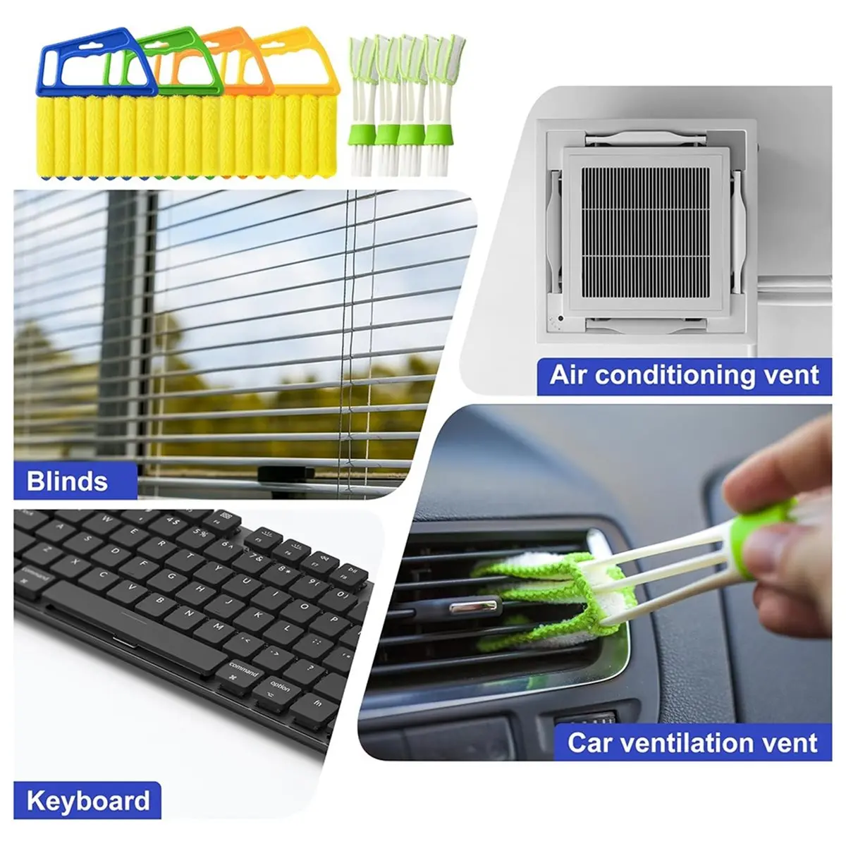 Blind Cleaner Duster Tool 7 Fingers Anti-Shedding Window Blind Cleaner Tool and Air Vent Cleaner,Detachable and Washable