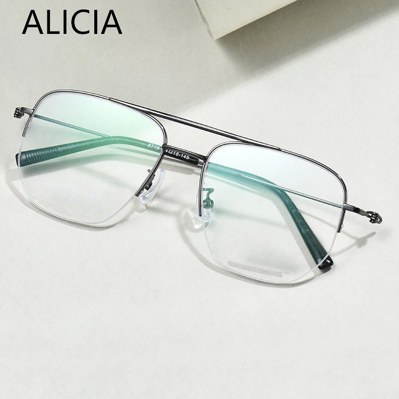 

ALICIA модные ретро-пилотные очки с двойной перемычкой, оптическая оправа для очков по рецепту