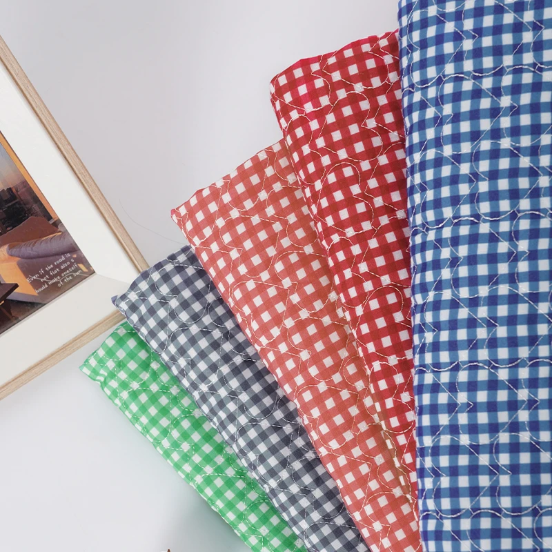 

0.5/1/2 Yards Quilted Cotton Plaid Fabric for Quilted Autumn Winter Jacket Coat Bag Jacket Clothing Sewing Cloth DIY Handmade