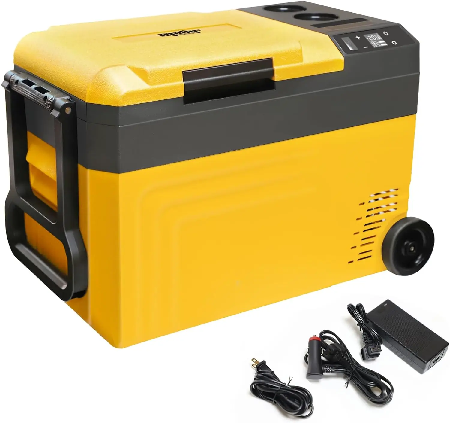 Akku-Autokühlschrank, kompatibel mit Dewalt 18 V 20 V Akku (NUR WERKZEUG), 24-Liter-Minikühlschrank mit Gefrierfach für Outdoor, Camping, Reisen