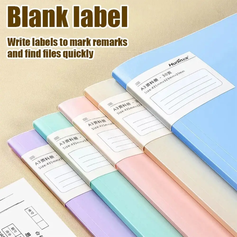 High Quality Large Capacity A3 File Folder Waterproof Dirtyproof Document Bag 20/30/40 Pages File Organizer Student