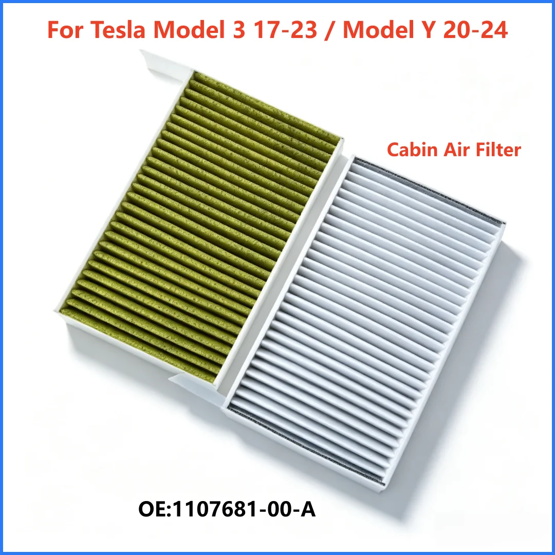 1107681-00-A Advanced Activated Carbon HVAC Cabin Air Filter, For Tesla Model 3 2017-2023 / Model Y 2020-20246
