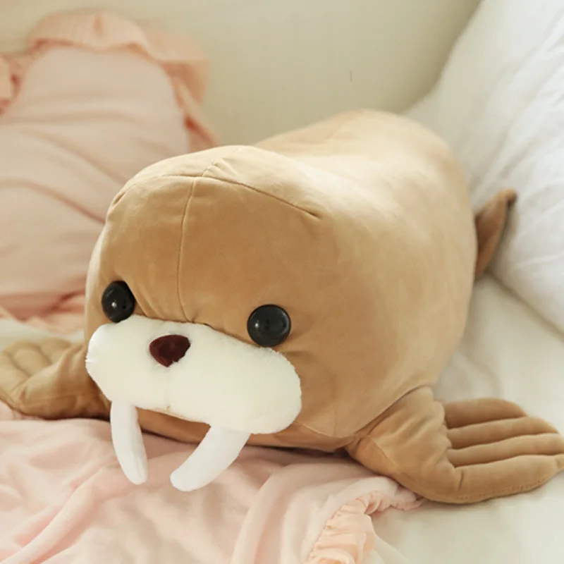 

Brown Walrus Animals Pillow Children Stuffed Plush Toy Birthday Gift