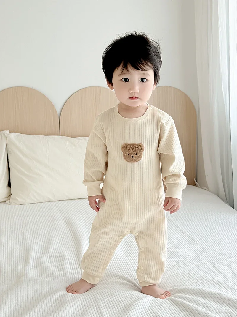 

New Autumn Baby Clothes Cartoon Bear Romper 0-2Y Newborn Jumpsuit Skin-friendly Underwear Infant Cotton Sleepwear