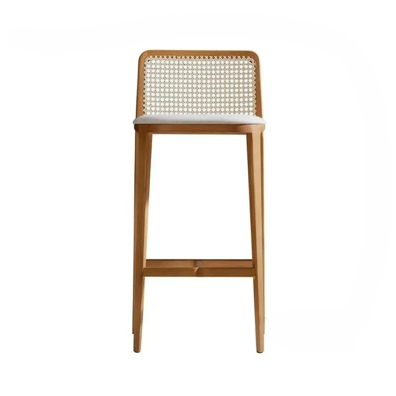 

Bar Chairs for Kitchen Rattan Backrest High Kitchen Stools Modern