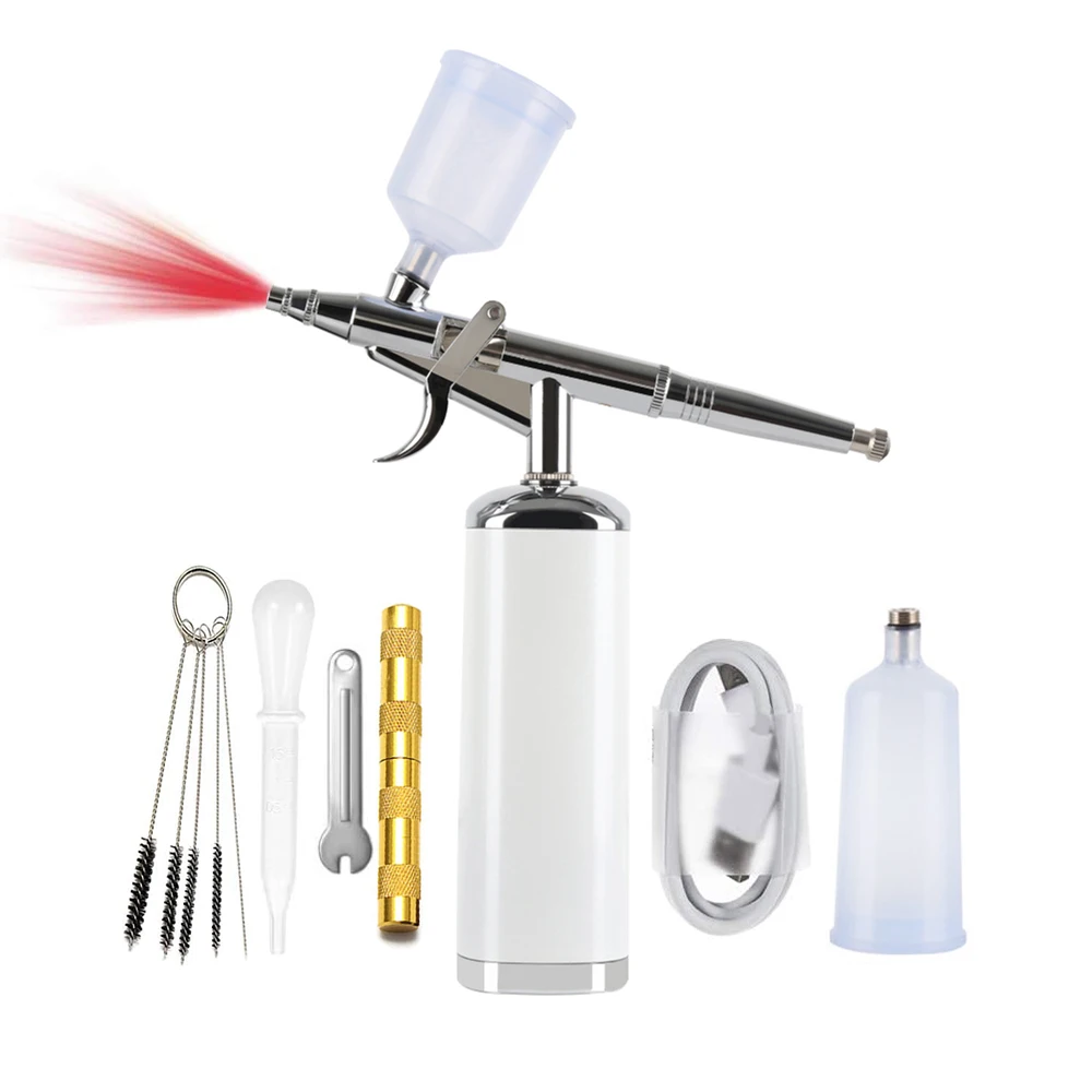 

Portable Mini Airbrush Compressor Kit Dual-Action Air Brush Pen Gravity Feed Makeup Art Craft Nails Cake Decorating Modeling