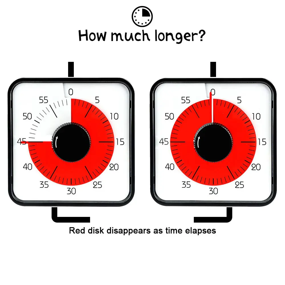 Timer da cucina meccanico pomoro da 60 minuti per riunioni di cucina timer magnetico per la produttività studio visivo Tmer per bambini