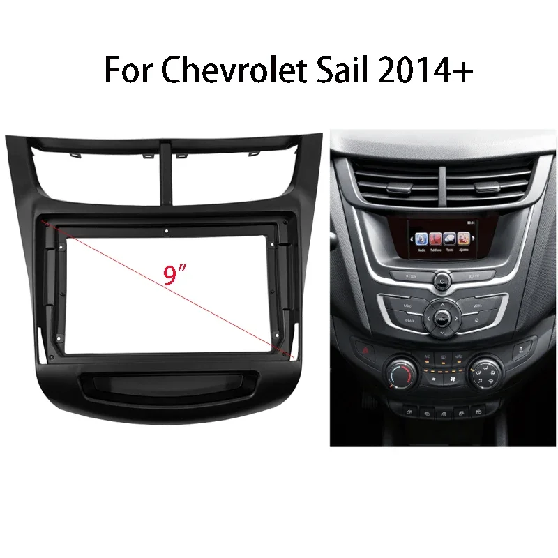 Car Radio Frame Kit For Chevrolet Sail 2014+ Auto Stereo Dash Panel Mounting Bezel Faceplate