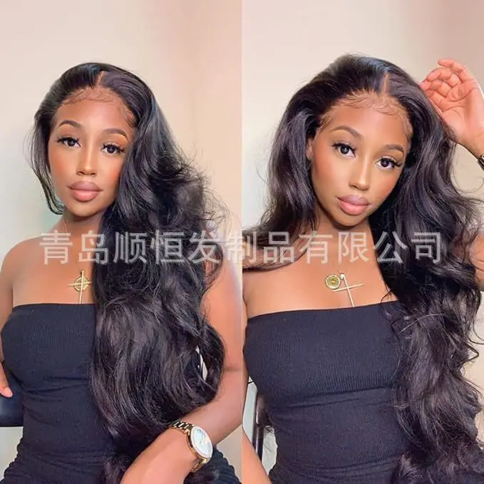 European and American lace wig black big wave handmade full head high-temperature silk hairstyle wig set wigs