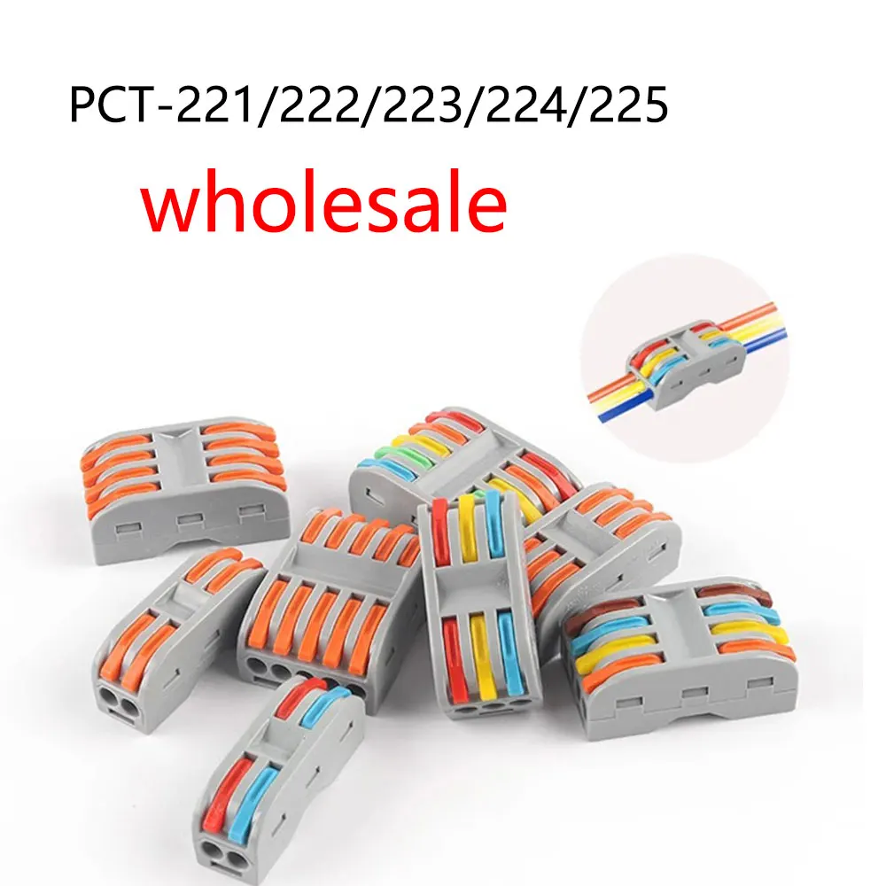 

SPL2/3/4/5 2-5 Connector Terminal Block Universal Compact Push In Spring Splicing Electrical Wring Cable Connectors