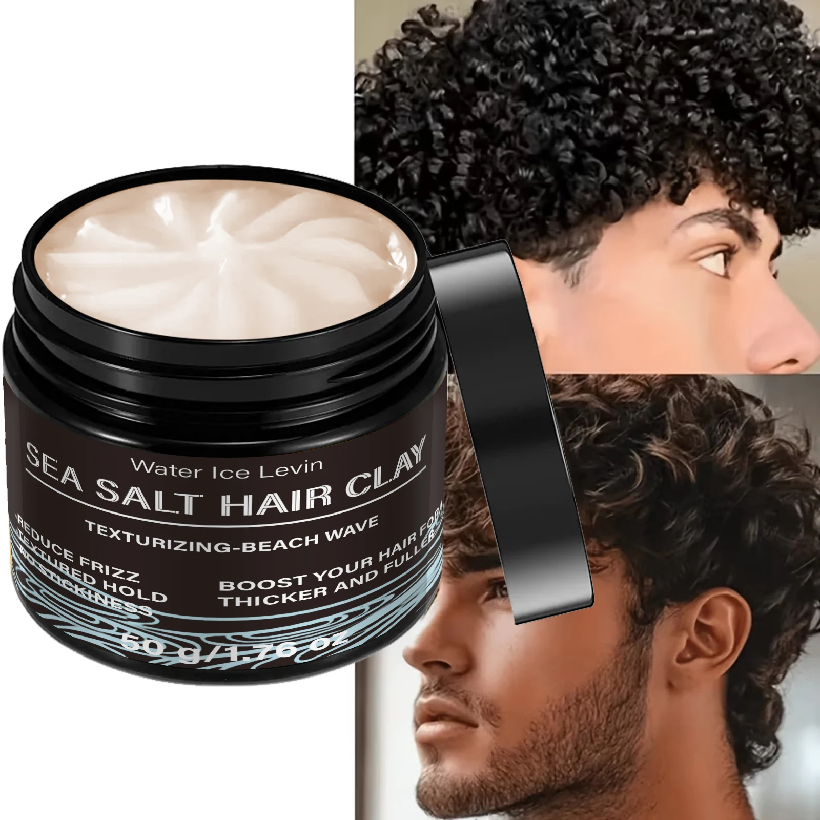 Water Ice Levin Sea Salt Hair Clay Beach Wave Curl Defining Texturizing Styling Paste 60g