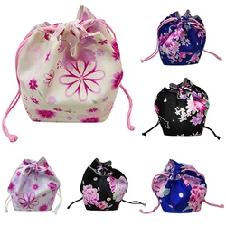 Kimono Traditional Japanese Style Tote Bag Women accessories Floral Printed Yukata Handbag Harajuku Drawstring Bucket Gift