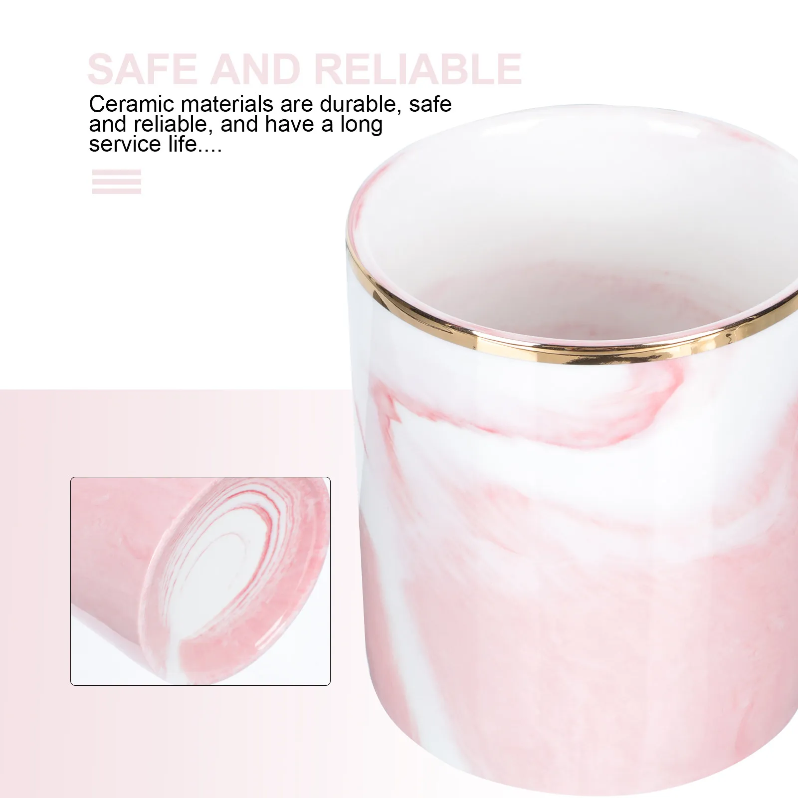 1Pcs Creative Ceramic Makeup Brush Holder Storage Canister Brush Organizer Pen Pencil Holder for Desktop Stationery