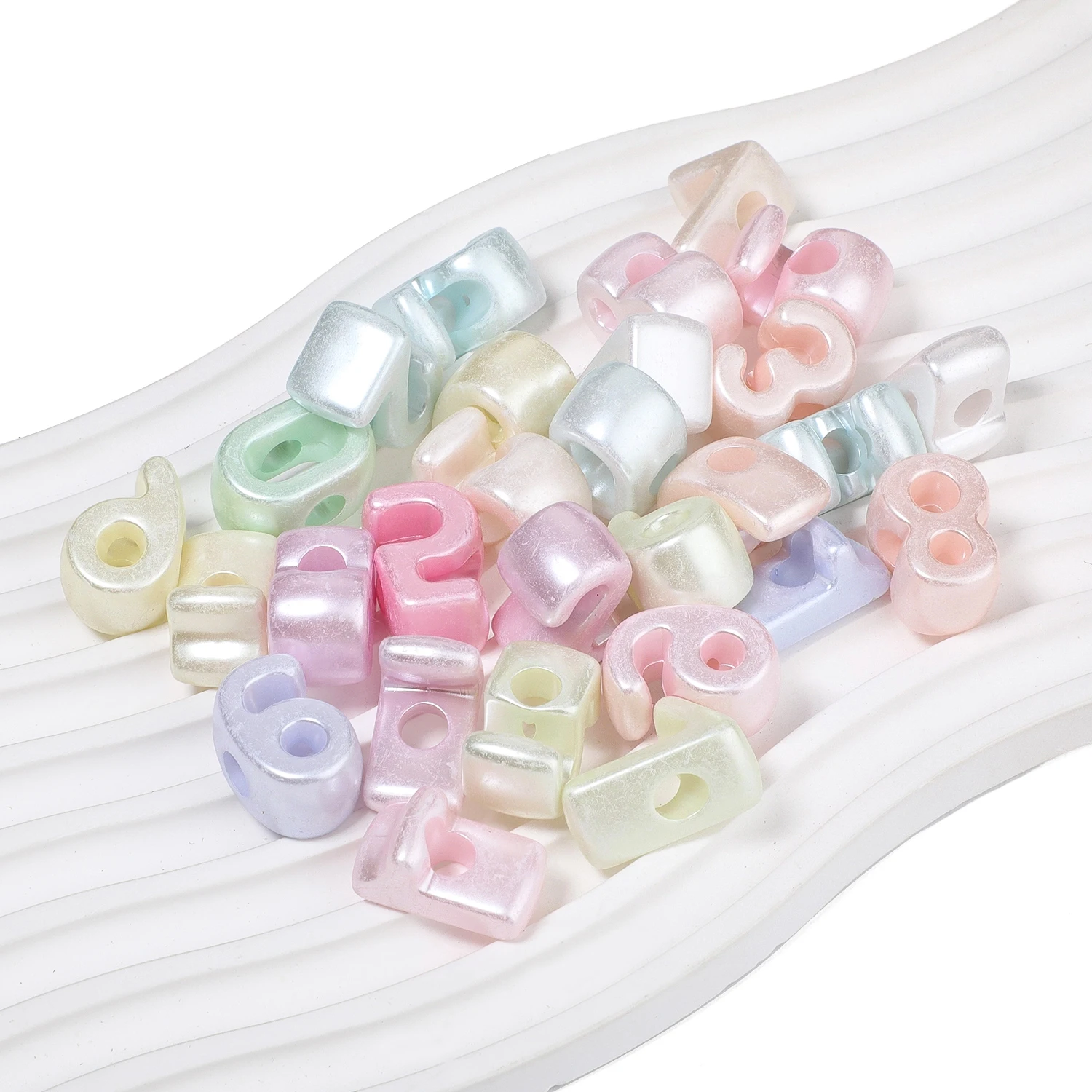 21x14mm Zufällige bunte Zahlen Acryl-Abstandshalter lose Perlen für Schmuckherstellung Armbänder Handyketten DIY-Zubehör – Detail 2
