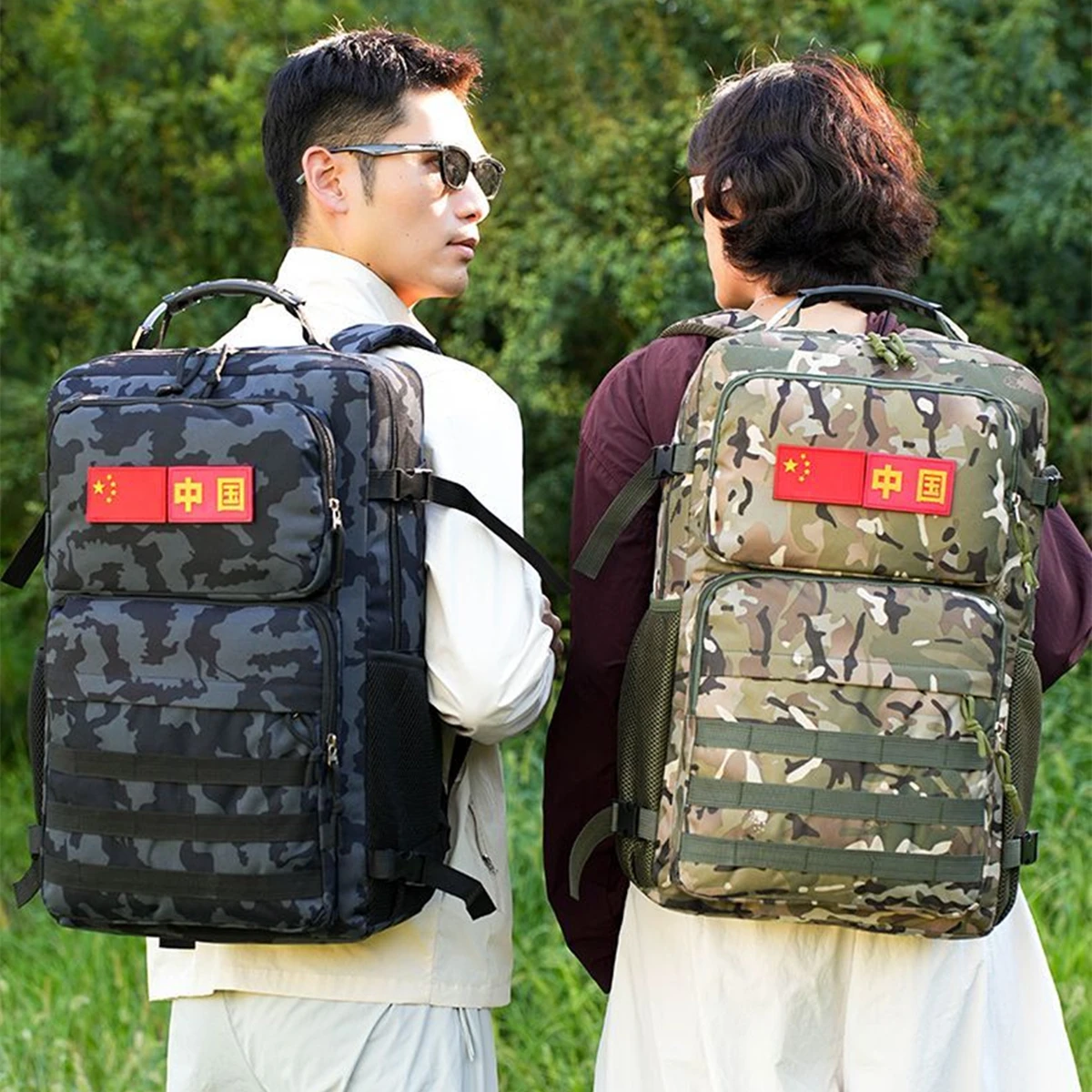 

Fishing Lure Backpack with Rod Holders Chest Bag Molle Multi-functional Waist Bags Outdoor Hiking Shoulder Rucksack Large Case