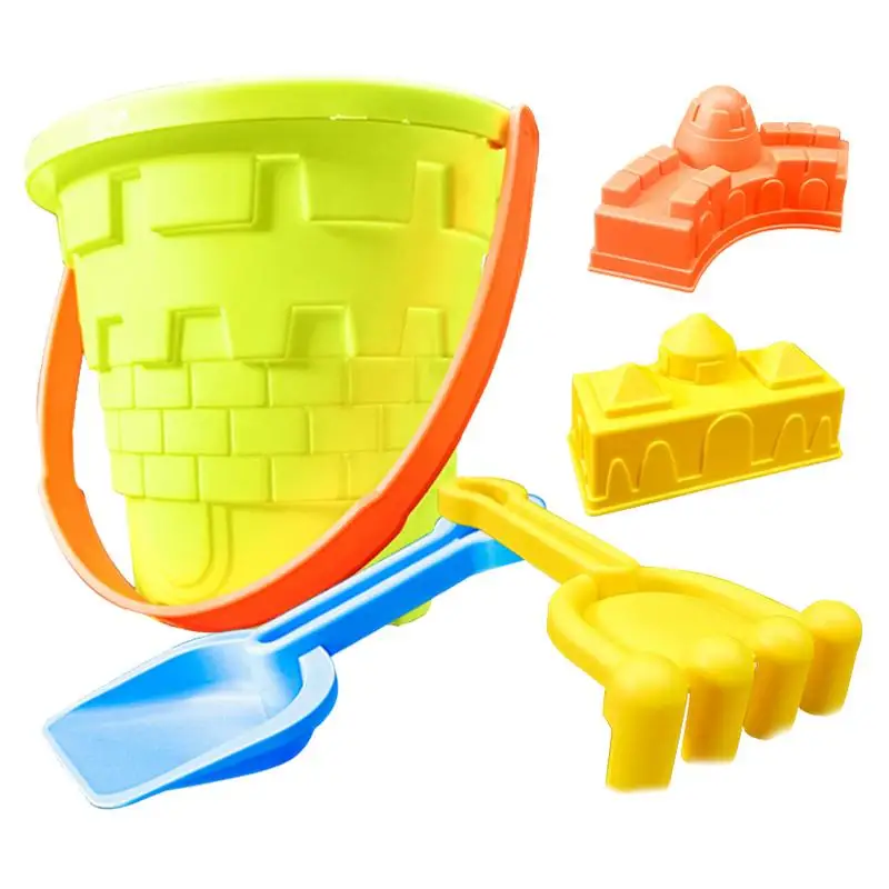 

Beach Sand Toys 5PCS Sand Bucket And Shovel Set Backyard Game For Kids Ages 3 Toddler Outdoor Toys Boosts Fine Motor Skills