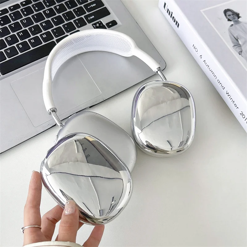 Electroplating Simple Solid Color Versatile Girl Heart Suitable For Airpods Max Ear Worn Iphone Protective Case