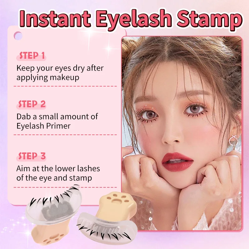 Silicone Eyelash Stamp Instant Eyelash Seal Down Eyelash Stencils Setting Tool Eye Makeup Pattern Stamp Eye Makeup Tool