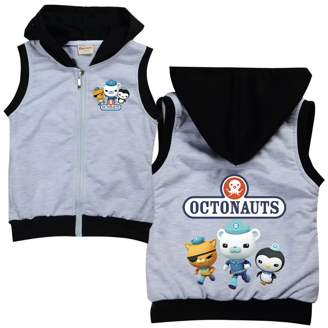 Kids Spring Fall Clothes Cartoon Octonauts Vest Jacket Sleeveless Coat Baby Boys Girl Hooded Tops Casual Outerwear Birthday Gift