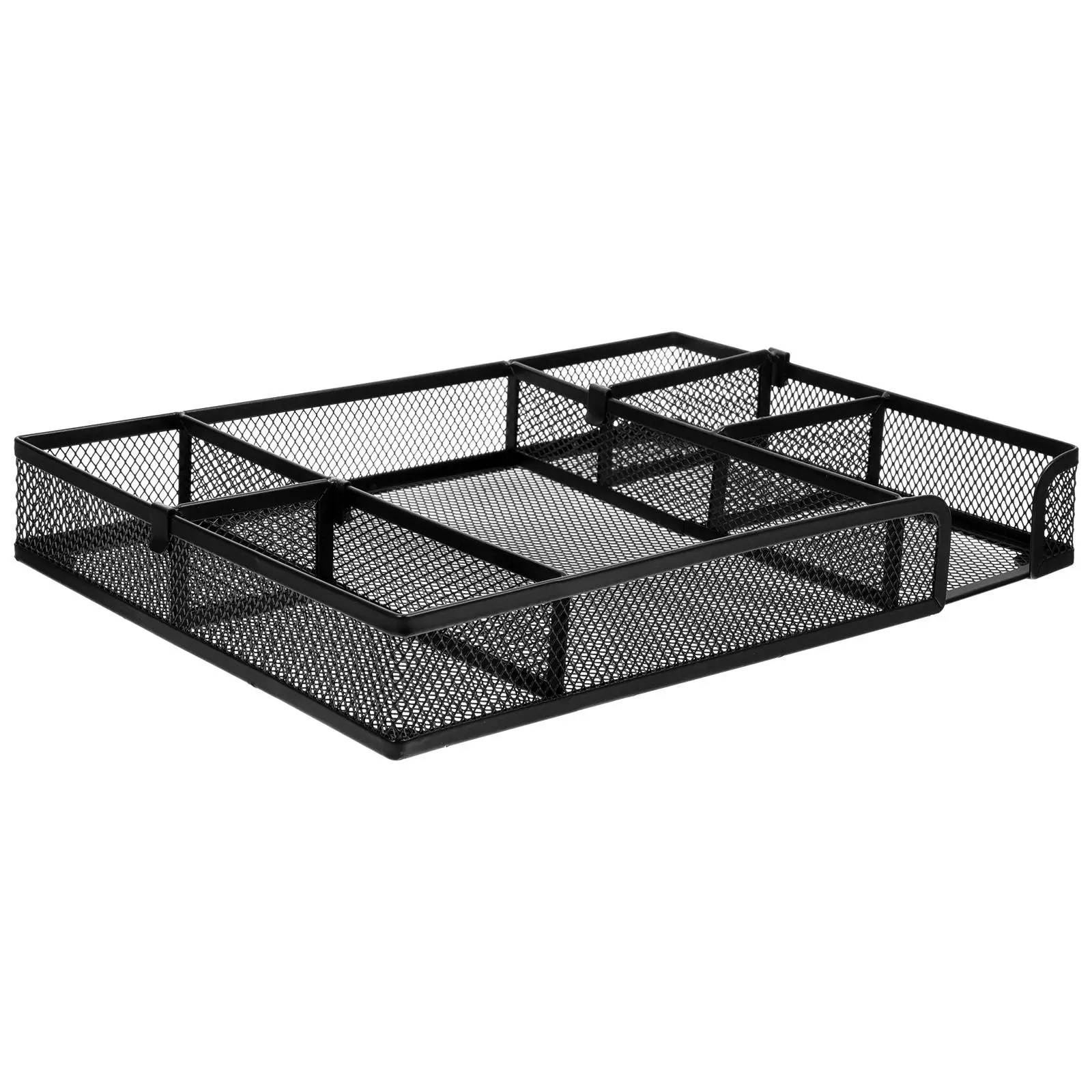 

Desktop Storage Box 6 Compartments Metal Mesh Drawer Organizer Compact Desk Tray Office Supplies Small Item Sorter