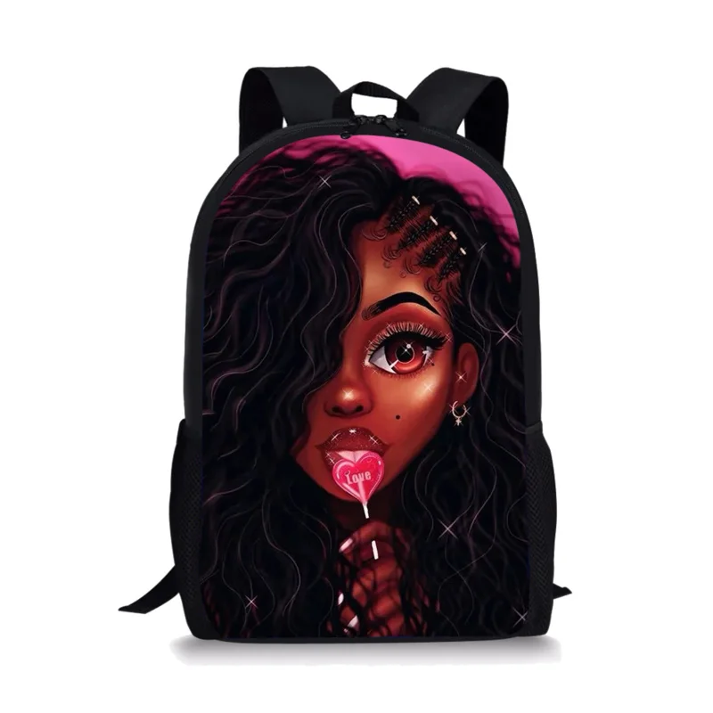 Mochila con estampado de Reina negra africana para niñas y niños, bolsa escolar para niños, mochilas de almacenamiento para adolescentes, mochilas de viaje informales para mujeres y hombres