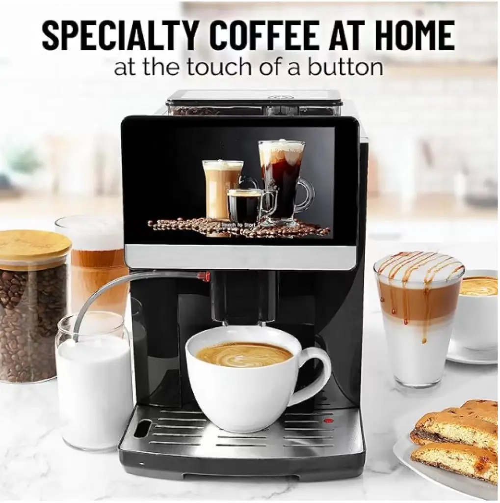 Best Quality Electric Fully Automatic Espresso Machine Grinder For Hotels Household 19 Customizable Coffee Options Easy