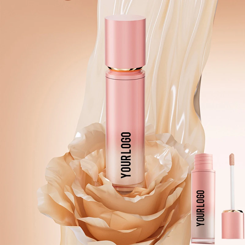 Correttore liquido con etichetta privata a 30 colori Logo personalizzato Bottiglia rosa sfumata Controllo olio Schiarente Trucco viso umido naturale Vegan