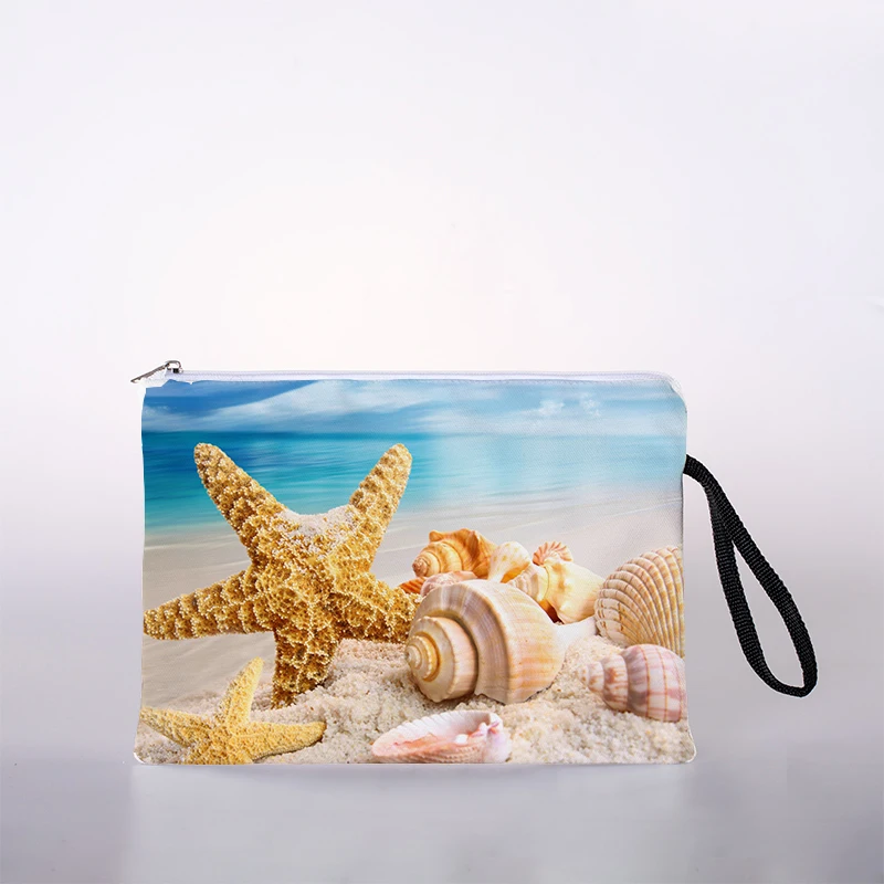 

Ocean pattern printed ladies cosmetic bag cute casual travel portable storage handbag cosmetic bag toiletries bag