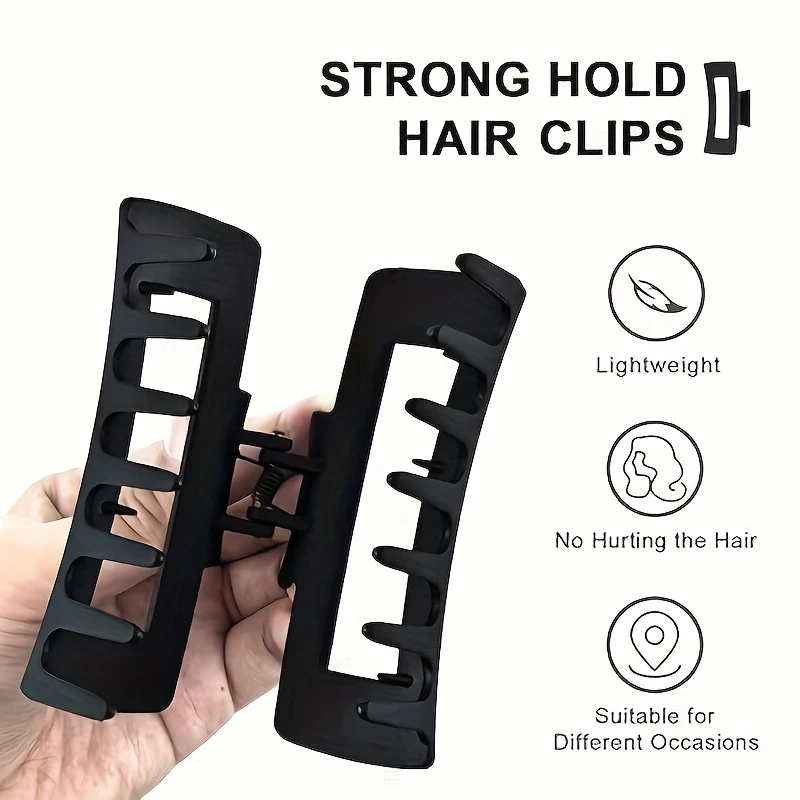 4 Pieces Of Women'S And Girls' Rectangular Hair Clips With Anti Slip Claws Suitable For Thin And Thick Hair image 3