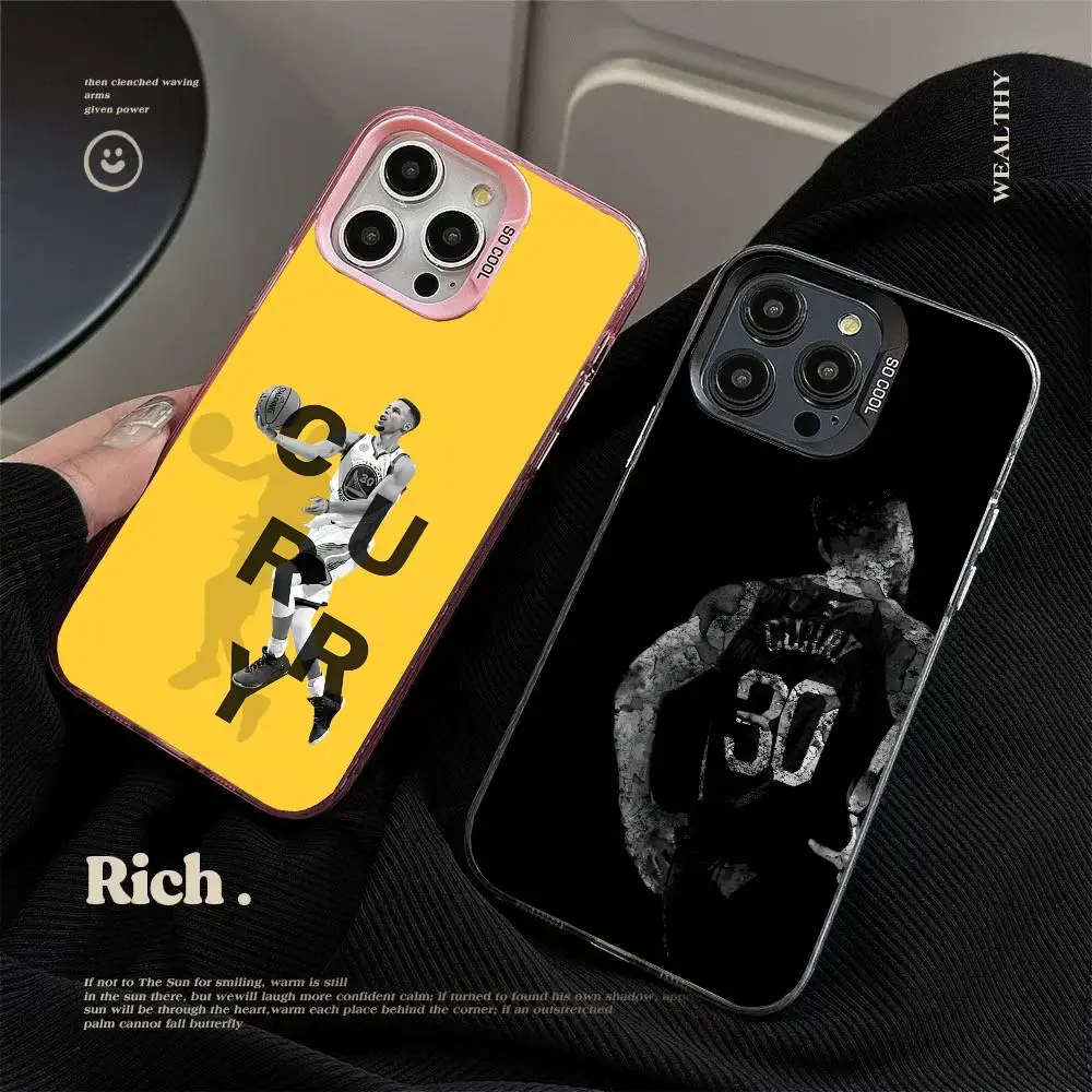 1 STÜCK S-Stephen C-Curry Handyhülle für IPhone 17 Air 16 15 14 13 12 11 Pro Max Plus Farbe stoßfeste Rückseite Silver Cove