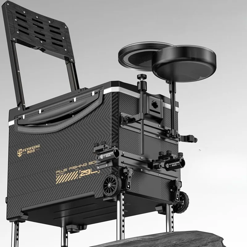 Fishing Cooler Box with Wheels Rod Holders,Scratch Resistant Tackle Station for Competition,Large Capacity Fish Cooler Anglers