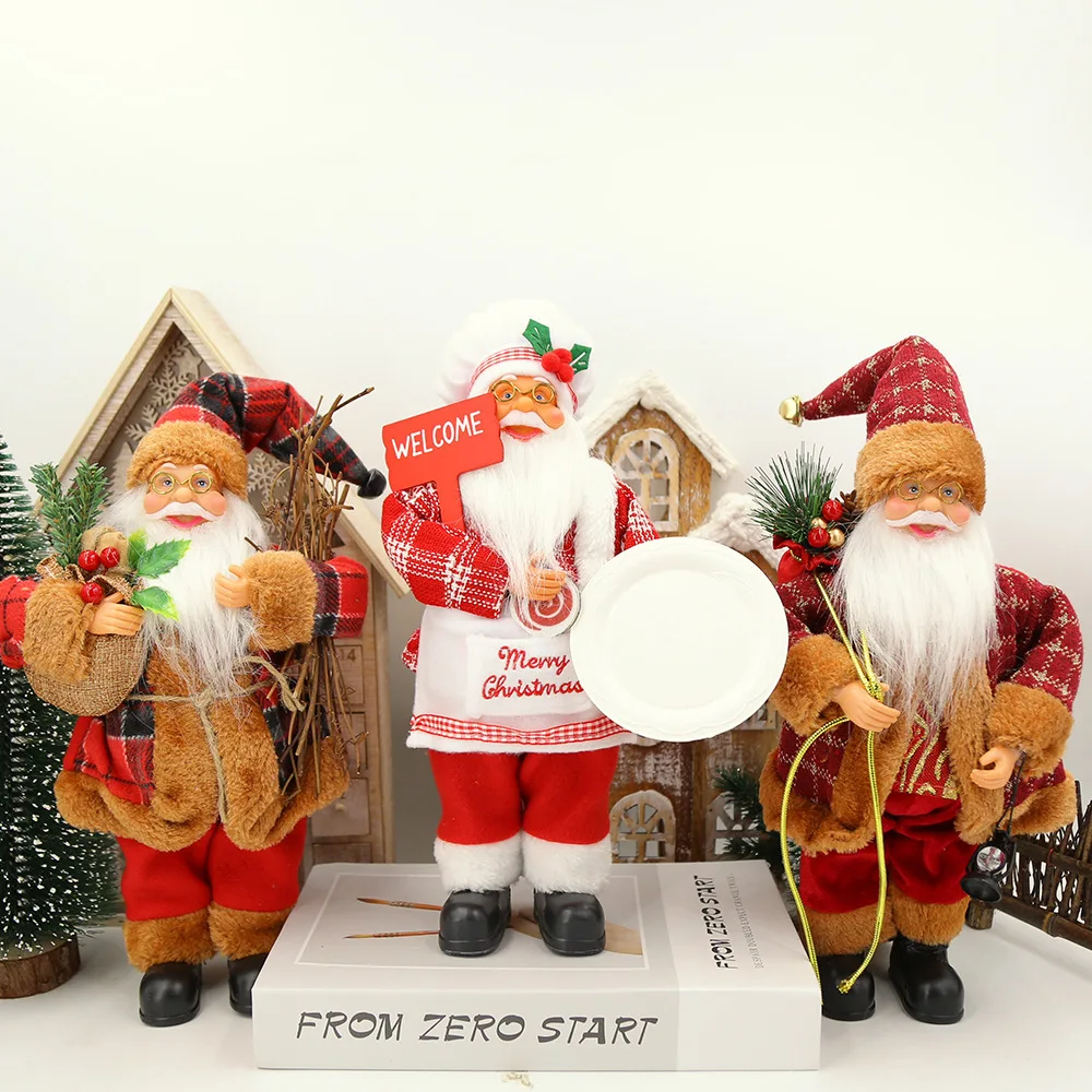 

Santa Claus Doll Gifts Christmas Ornaments Hotel Shopping Mall Christmas Decorations Multicolor Christmas Standing Doll