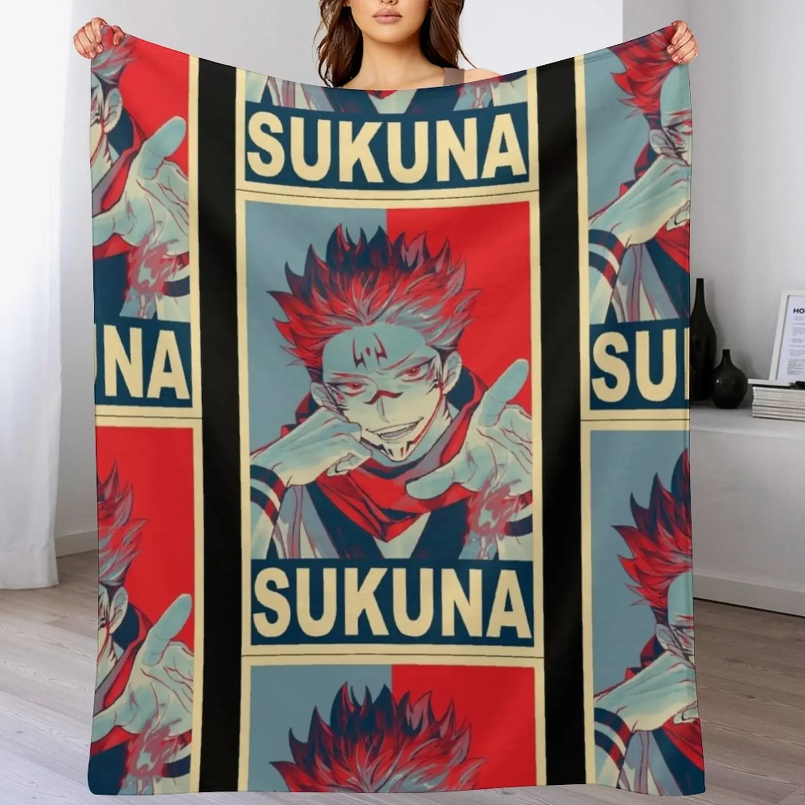 

Sukuna - Poster Throw Blanket Designers Bed Custom funny gift Blankets