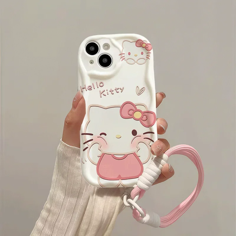 ハローキティ ランヤードケース OPPO A3 PRO A60 A3X A16 A5 Pro A17 A15 A15S A38 A18 A78 A79 A58 A98 A52 A78 A16S 電話ケース かわいい
