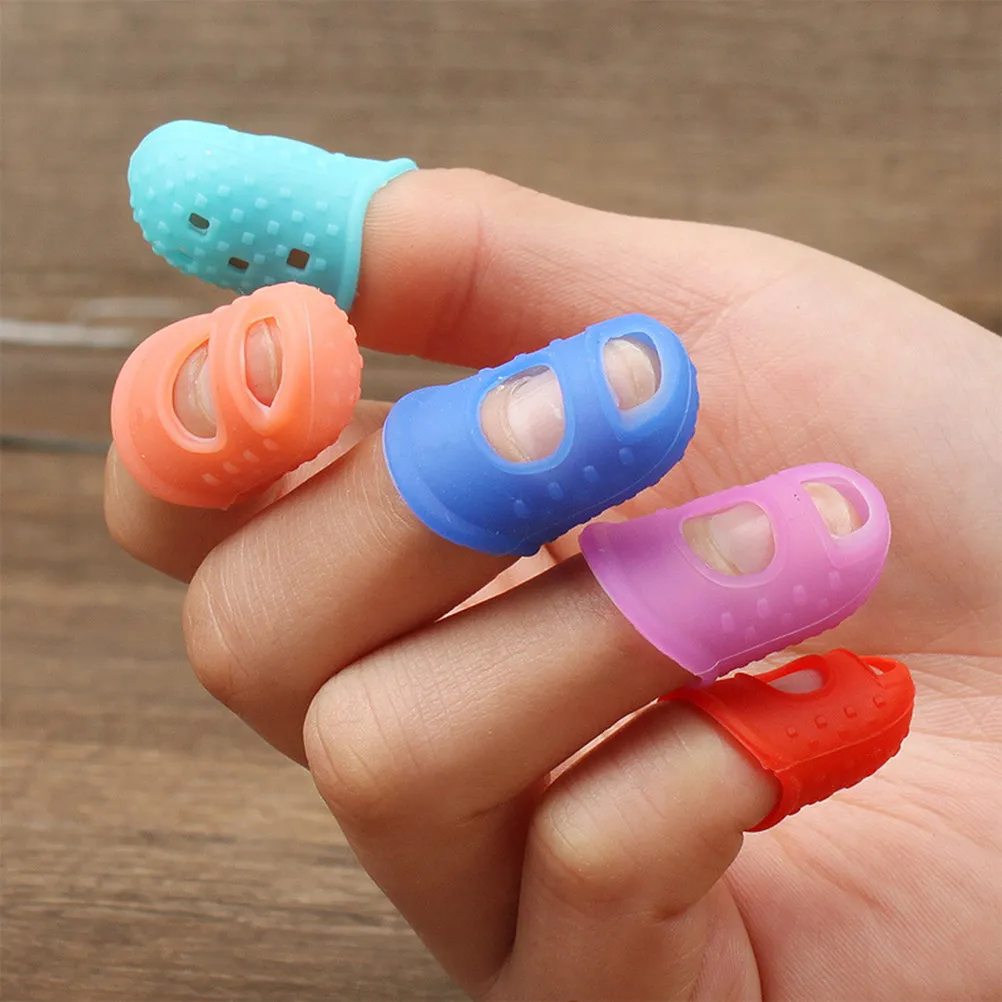 10Pcs Flexible Elastic Silicone Finger Cots Porous Design Non-Slip Finger Protector for Dirty Injury Prevention Craft